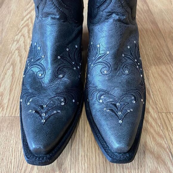 Circle G Corral Boot Co. Cowboy Boots with Swarovski Crystals Gray 11 - Picture 3 of 14